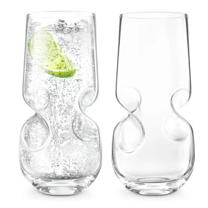 Bubbles Seltzer / Bubbly Beverage Glasses - Set of 2 - 17 oz (500 ml)