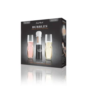 Bubbles Sparkling, Champagne, Bubbly Glass Set with Opener - 10 oz (300 ml)