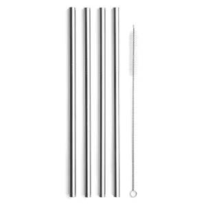 Curved Stainless Steel Straws - Set of 4