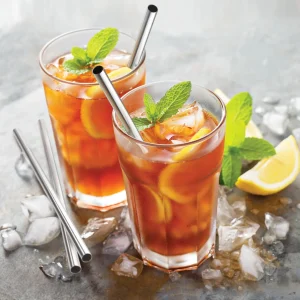 Curved Stainless Steel Straws - Set of 4