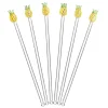 Glass Pineapple Drink Stirrers - Set of 6