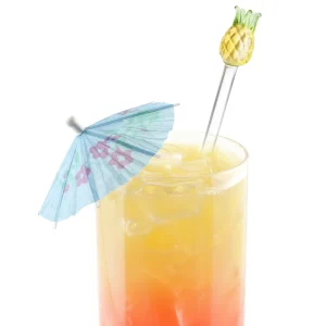 Glass Pineapple Drink Stirrers - Set of 6