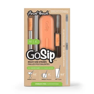 GoSip Stainless Steel Reusable Straws - Grey