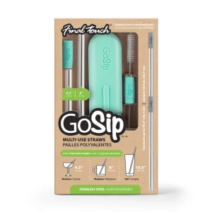 GoSip Stainless Steel Reusable Straws - Grey