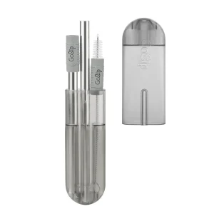 GoSip Stainless Steel Reusable Straws - Translucent Grey
