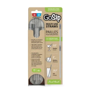 GoSip Stainless Steel Reusable Straws - Grey
