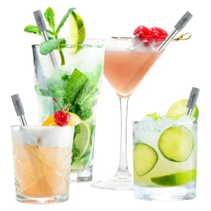 GoSip Stainless Steel Reusable Straws - Translucent Grey