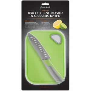 Non-Slip Bar Cutting Board & Ceramic Knife