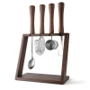 4 Piece Bar Tool Set with Stand - Wood Handles