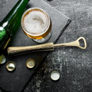 4 Piece Bar Tool Set with Stand - Copper Metal Handles