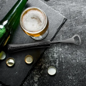 4 Piece Bar Tool Set with Stand - Copper Metal Handles