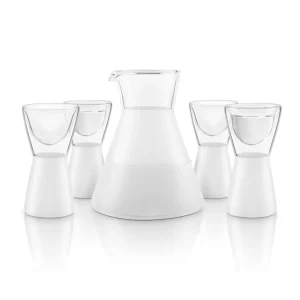 5 Piece Frosted Sake Decanter Set