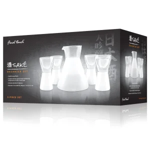 5 Piece Frosted Sake Decanter Set