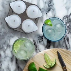 1.5" Silicone 4 Ice Ball Tray - Set of 2