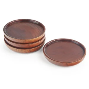 Solid Wood Drink Coasters - Set of 4