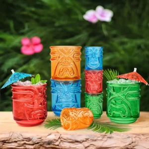 Tiki Shot Glasses - Clear - Set of 4