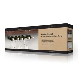 Under Cabinet 6 Bottle Wine / Glass Rack