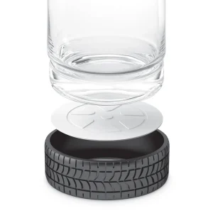 Wheel'n 12 oz / 350 ml Racing Tire Glasses with Ice Cube Moulds - 4 Piece Set