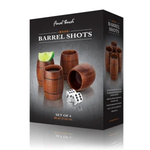 Wood Barrel Shots - Set of 4