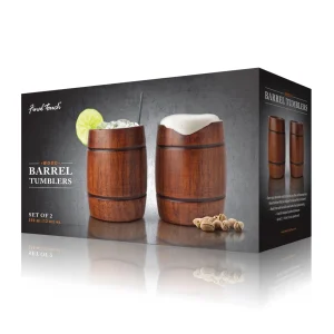 Wood Barrel Tumblers - Set of 2