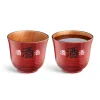 Wood Sake Cups - Set of 2 - Red