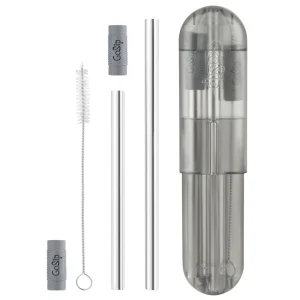 GoSip Stainless Steel Reusable Straws - Translucent Grey
